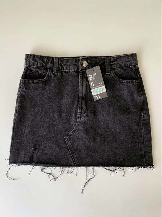 Jeansowa spódnica mini szara nowa XS 34