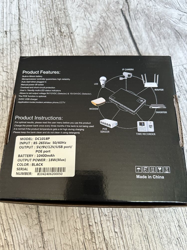 ДБЖ/UPS/ безперебійник для Wi-fi/роутера, DC1018P, 10400 мАч
