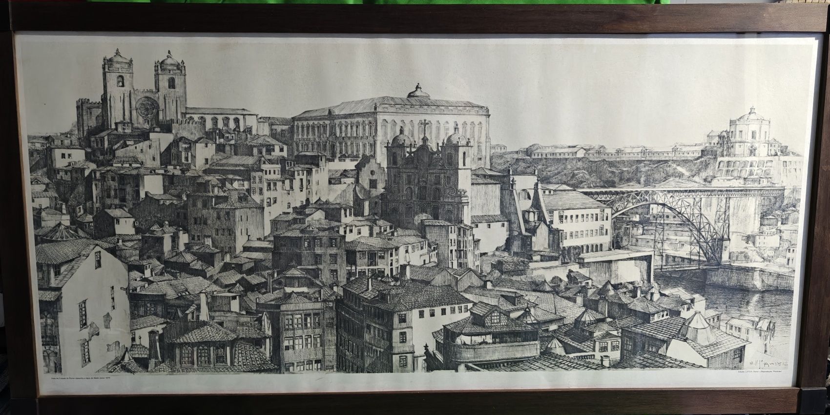 Quadro com moldura da cidade do Porto, 1975