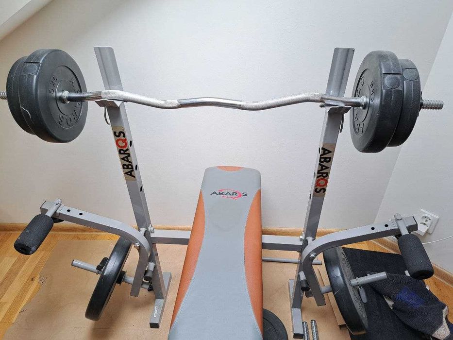 ławka, ławeczka do ćwiczeń + obciążenia