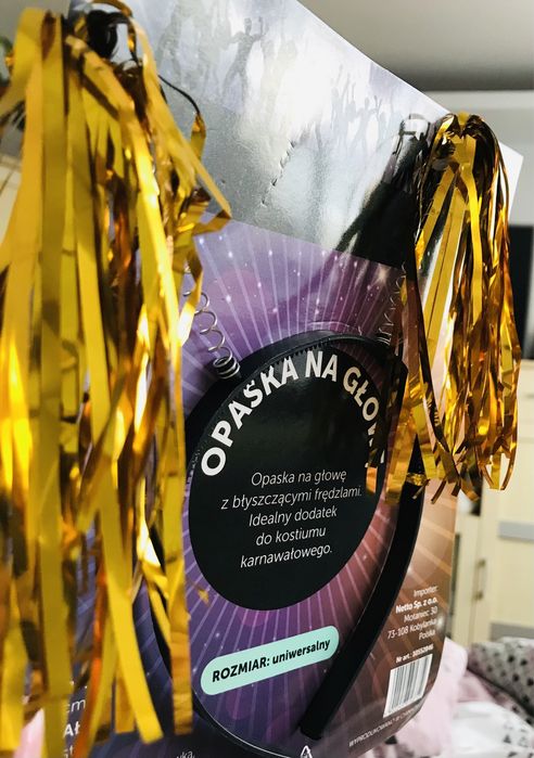 impreza opaska na głowę z błyszczącymi frędzlami dodatek do kostiumu
