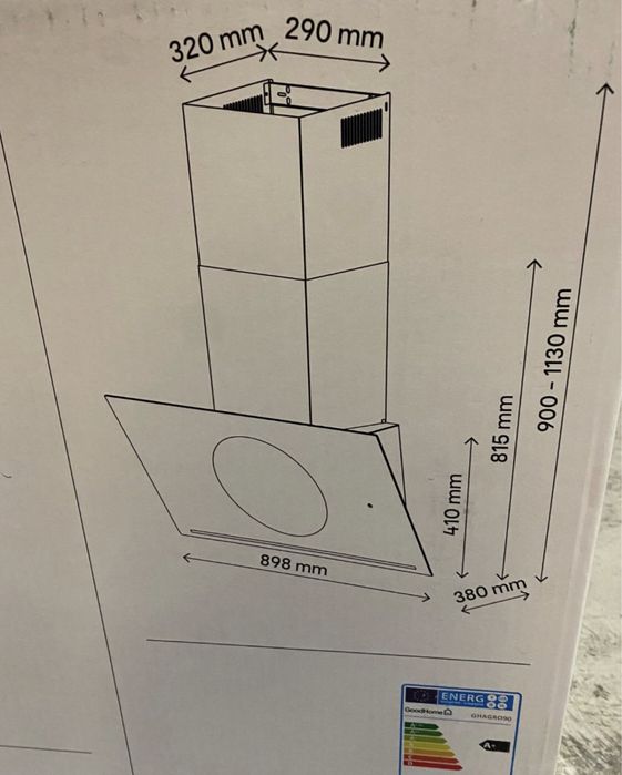 Okap kominowy GoodHome Bamia GHAGRO90 Nowy