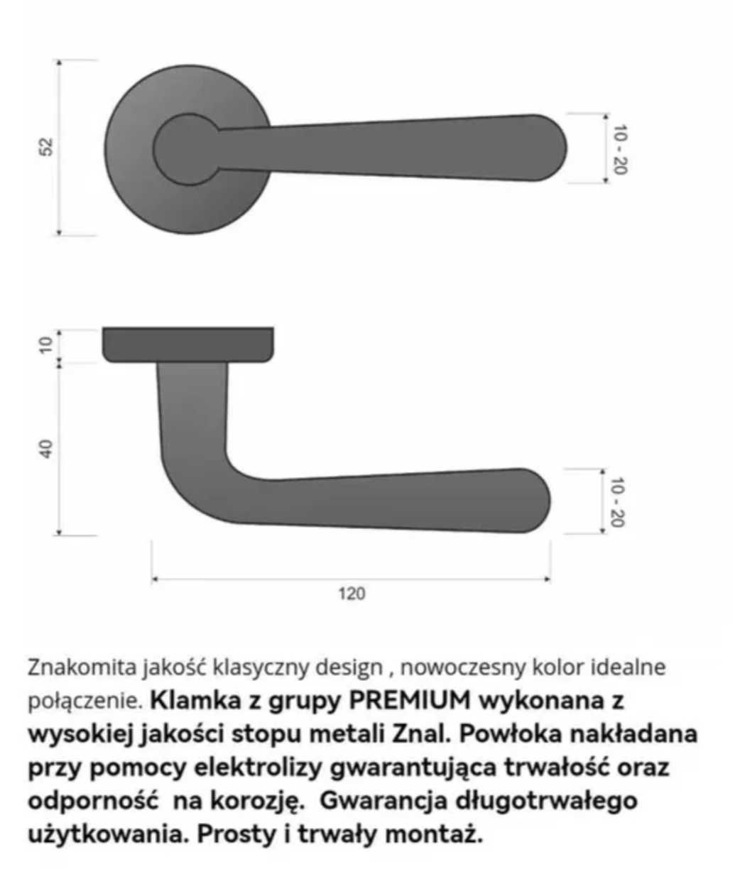 Klamka z rozetą WC