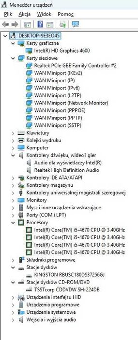 Komputer stacjonarny PC z monitorem i5 8GB RAM 256GB SSD HDMI USB 3.0