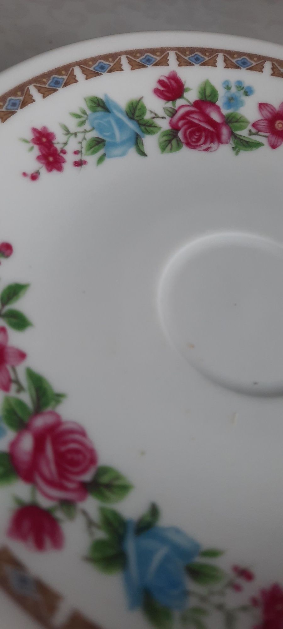 zestaw oryginalnych talerzyków z chińska porcelana  6 szt  kwiaty