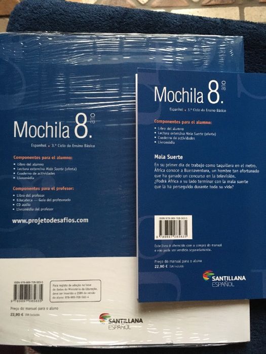 Mochila 8º ano, Espanhol - 3º Ciclo do Ensino Básico - Libro del Prof.