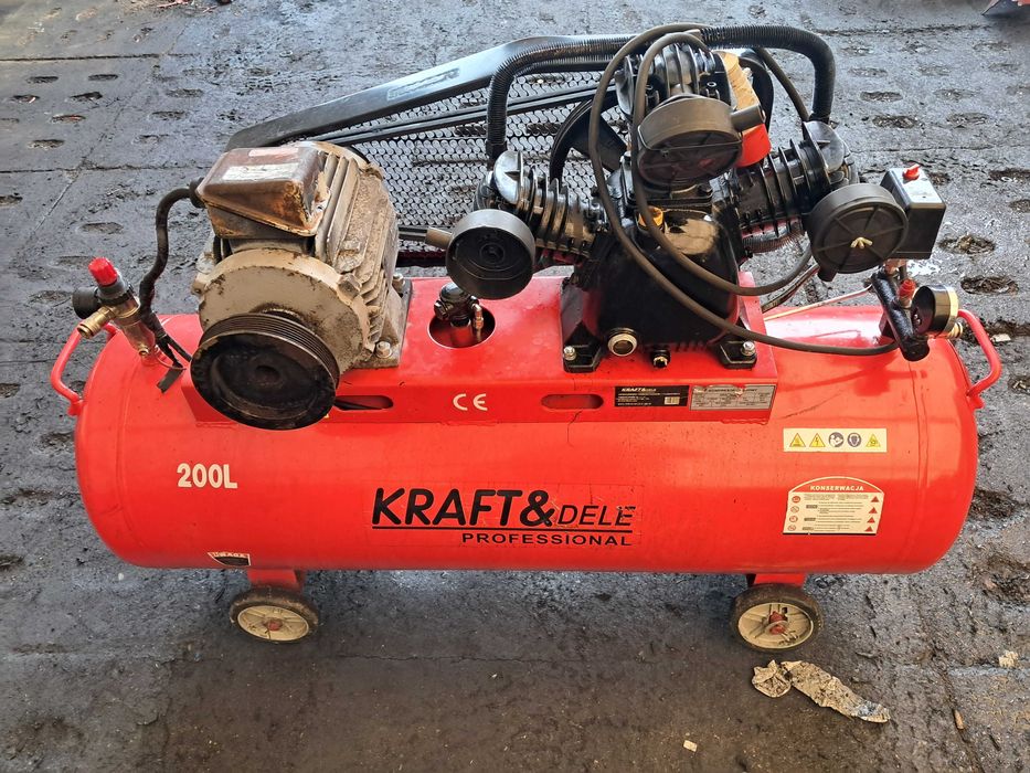 Sprężarka 200L Kompresor 200L 3 tłokowy Kraft&Dele KD1474 Warto Opis