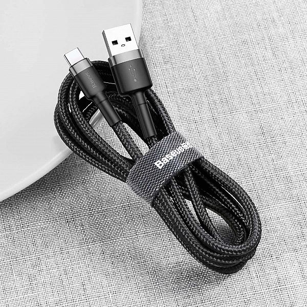 Kabel Baseus Cafule Cable USB-A / USB-C QC3.0/2A 3m - szaro-czarny