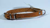 Obroża CHAMPION skórzana dla psa, kota, 30cm x 1cm beżowa - NOWA