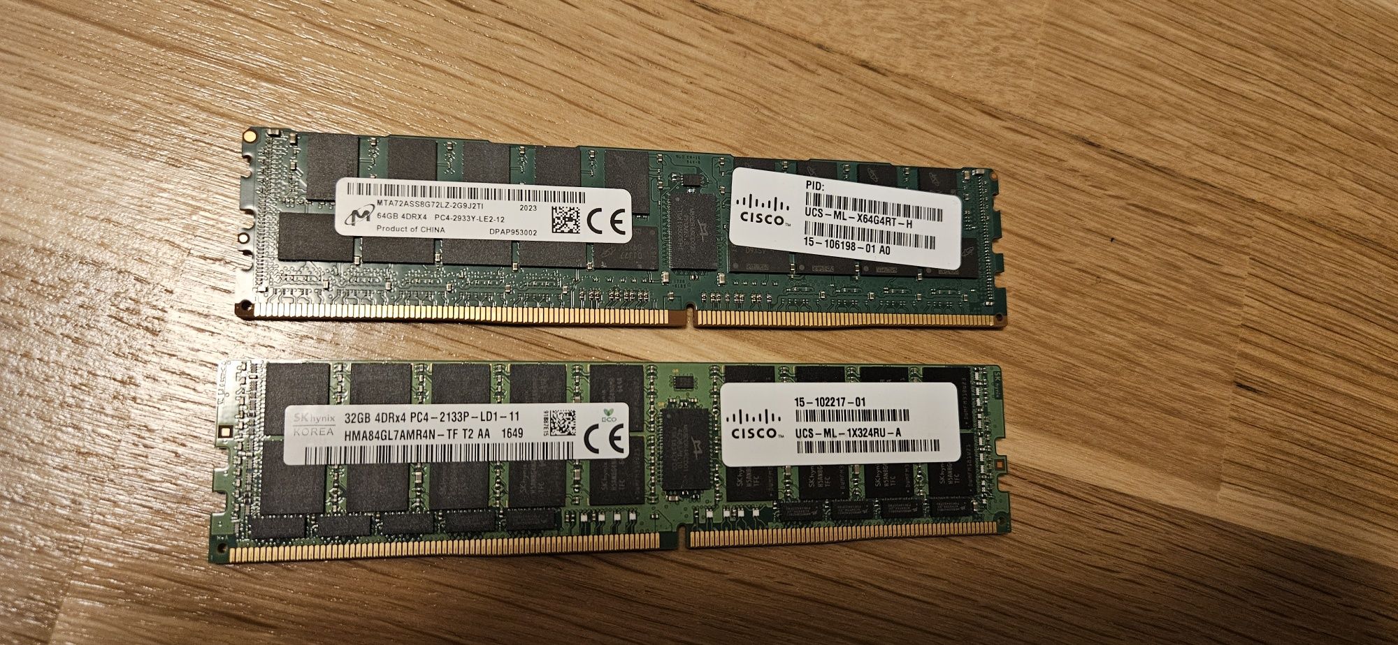 Zamienię pamięci 32GB 64GB DDR3 DDR4 ECC