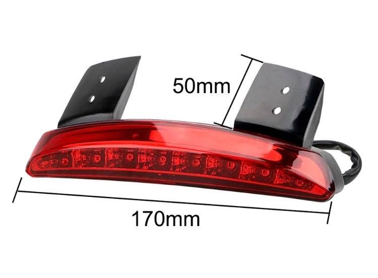 Luz Led Traseira para Guarda Lamas de Moto Estilo Bobber/Chopper (Vermelho)| NOVA