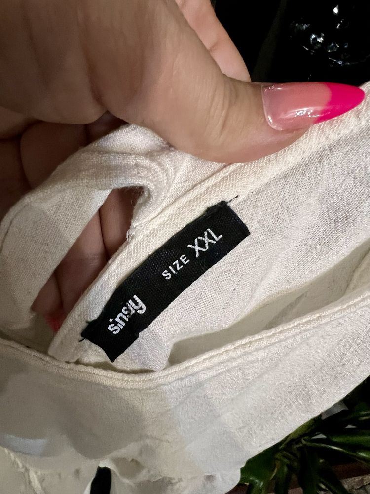 Sukienka na lato Sinsay XXL beżowa luźna