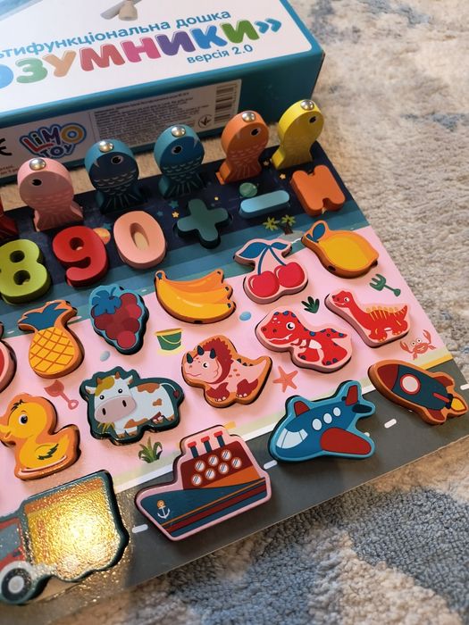 Дошка Розумники сортер магнітна рибалка дерев'яні деталі в коробці