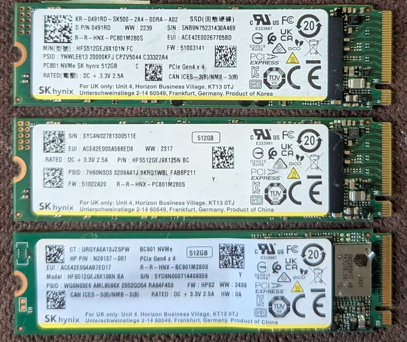 SSD M2 NVME PciE3.0-4.0 (256-512-1TB-2TB)