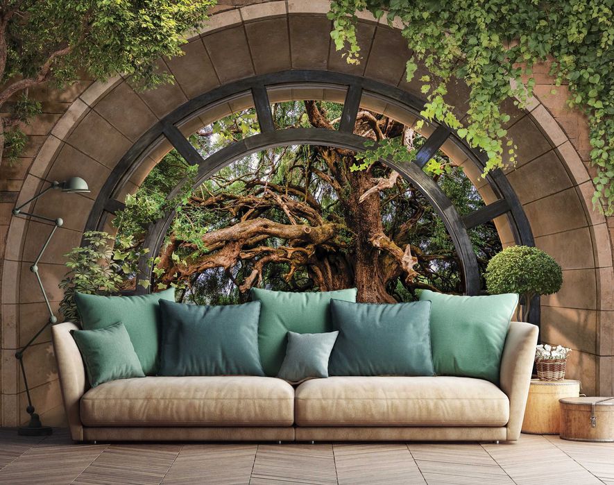 Fototapeta Drzewo Imitacja Okiennicy Na Ścianę 3D Twój Rozmiar + KLEJ