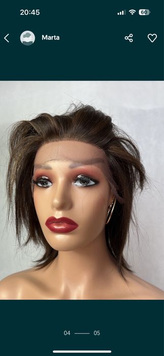 Cudowna peruka braz mikroskora wlosy naturalne