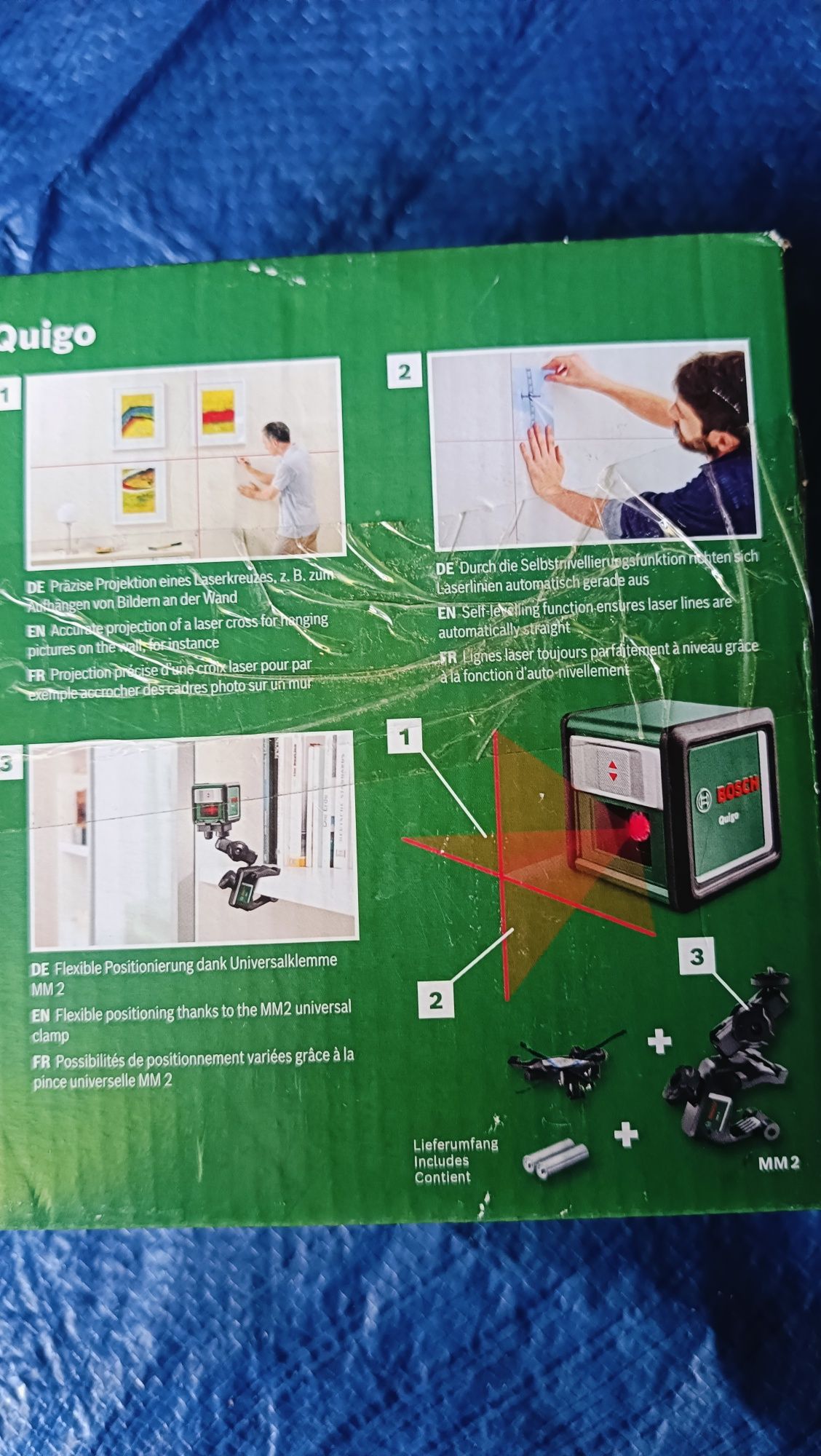 Laser krzyżowy Quingo III + uchwyt MM2 BOSCH 10 m