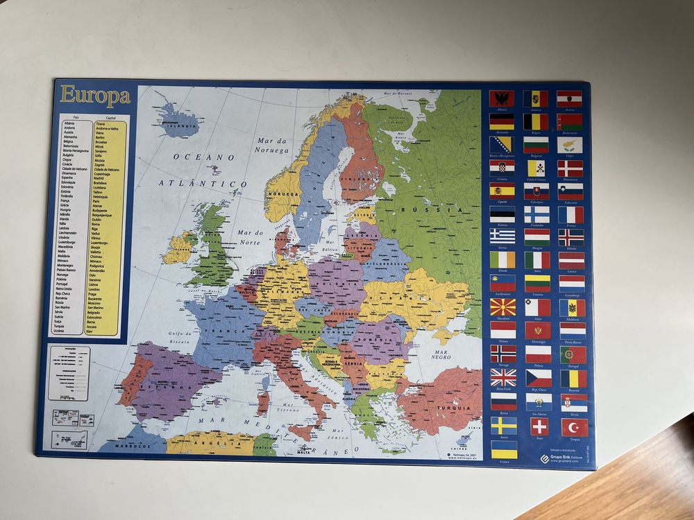 Protetor Secretária com mapa europeu (50x35cm)