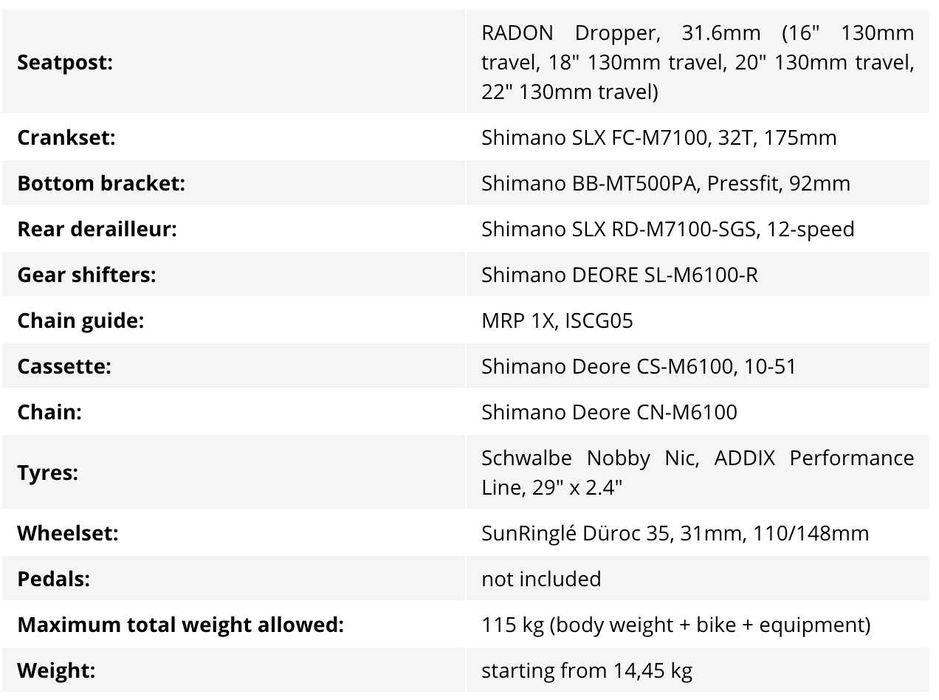 Radon Skeen Trail 7.0 alu full mtb
