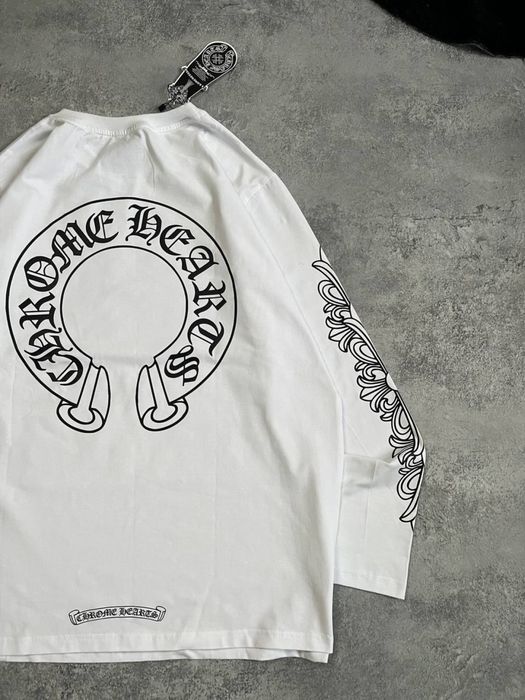 Лонгслив Chrome Hearts білий / Кофта хром хардс