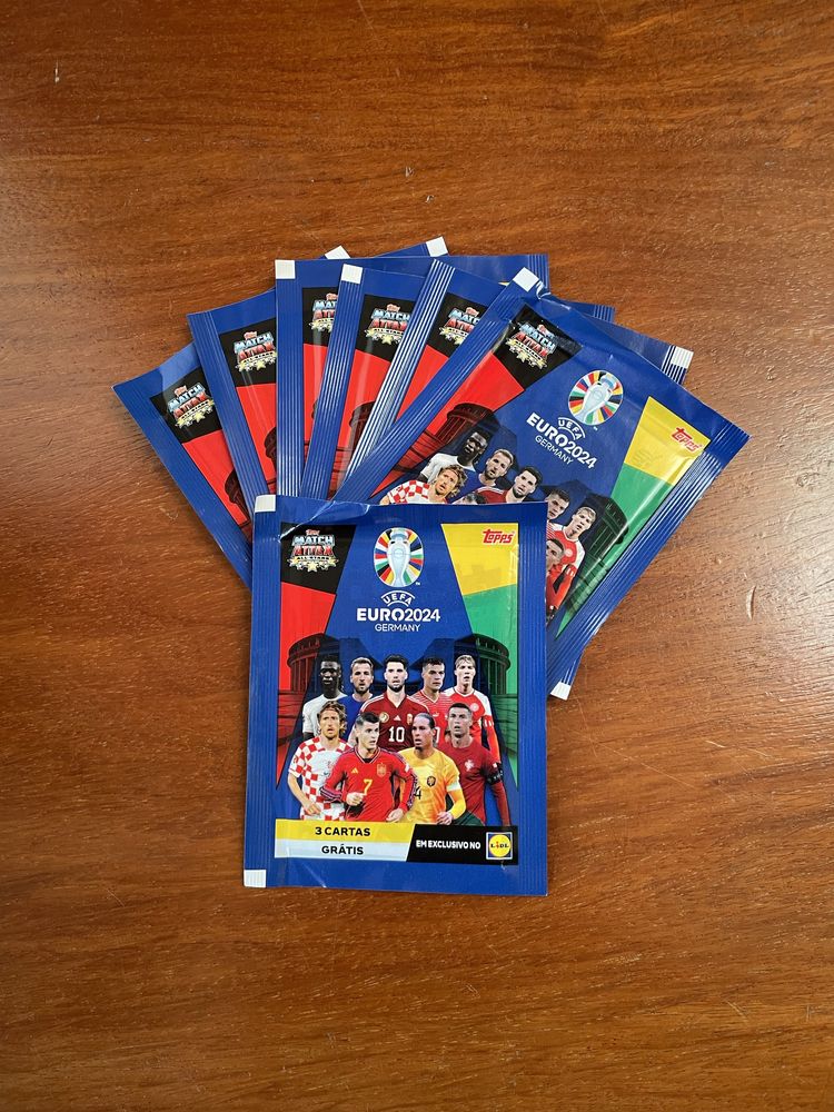 Lote UEFA Euro 2024 Match Attax + Cromos [Novo e selado/Envio grátis]