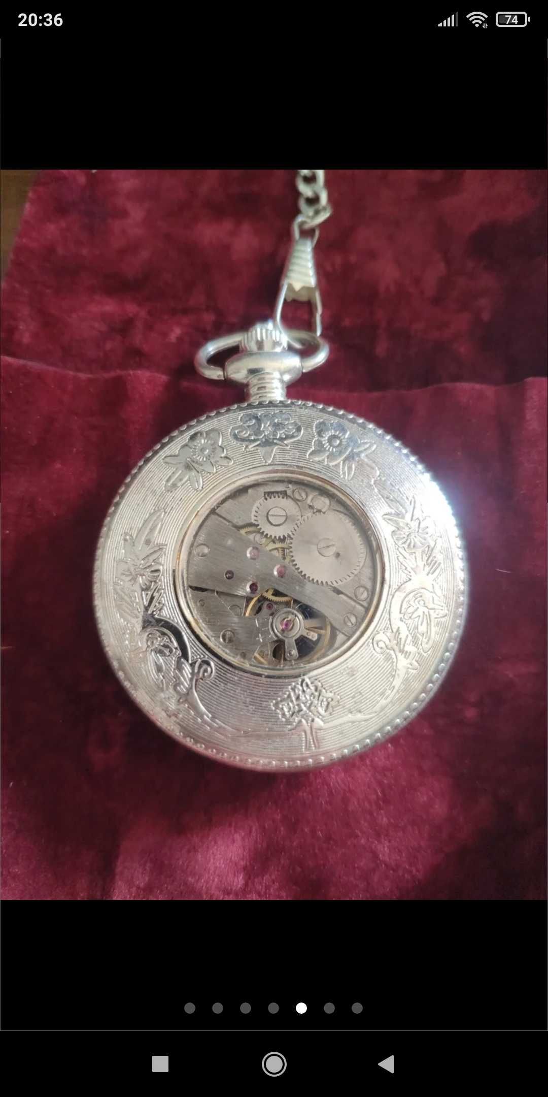 Relógio de bolso antigo banhado a prata