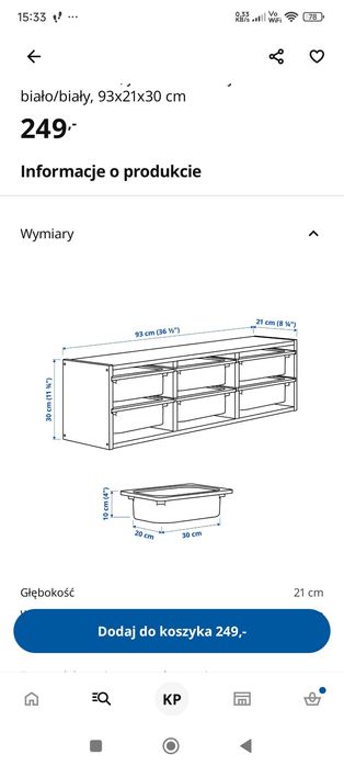 Półka wisząca trofast ikea