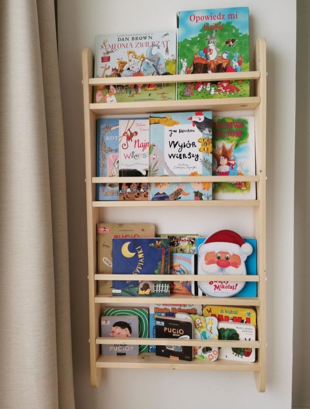 Drewniana biblioteczka / półka na książki dla dzieci
