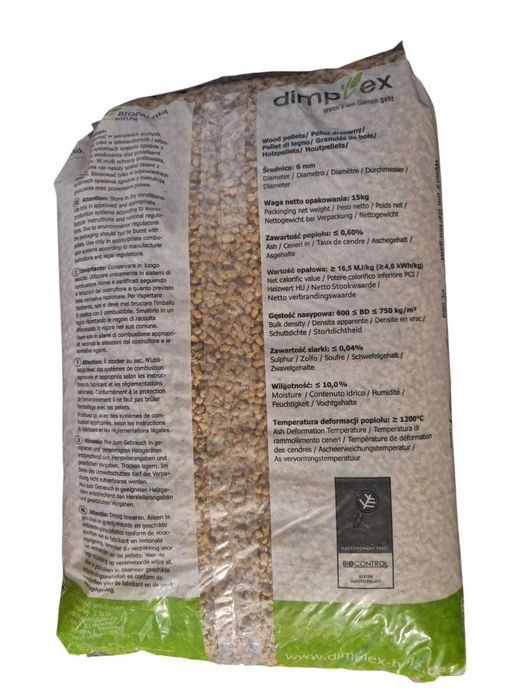 Pellet pelet 6 mm sosnowy iglasty worek 15kg TRANSPORT
