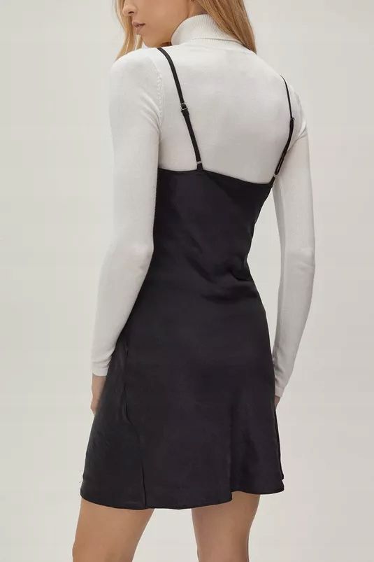 Nasty Gal 38 M Satynowa Sukienka Mini Q42