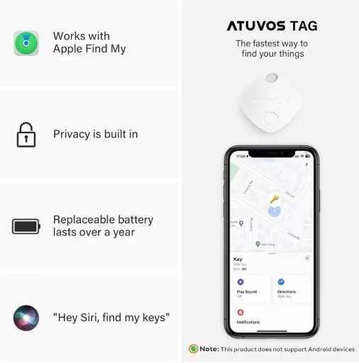 Смарт Bluetooth трекер брелок ATUVOS Tag AT2301 2 шт.