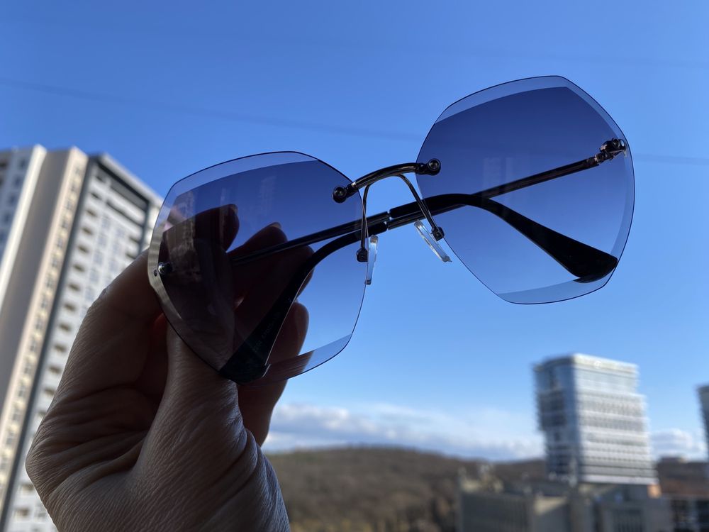 Градиентные солнцезащитные очки без оправы uv400