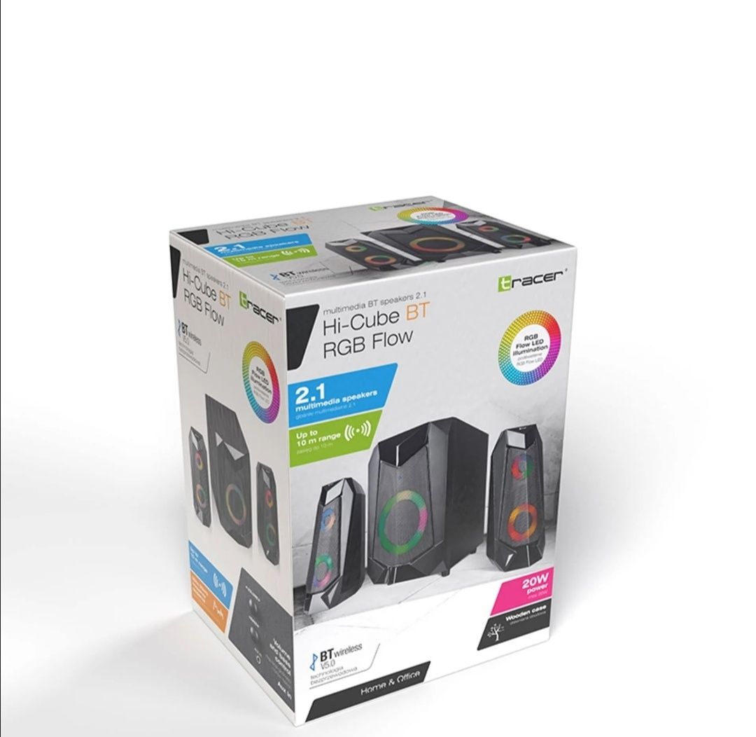 Głośniki komputerowe Tracer 2.1 Hi Cube BT  RGB świetny stan