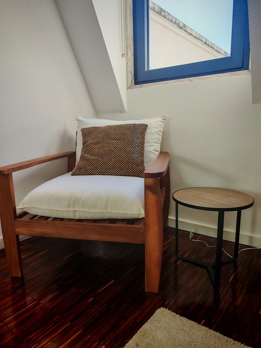 Mesa de apoio madeira e ferro