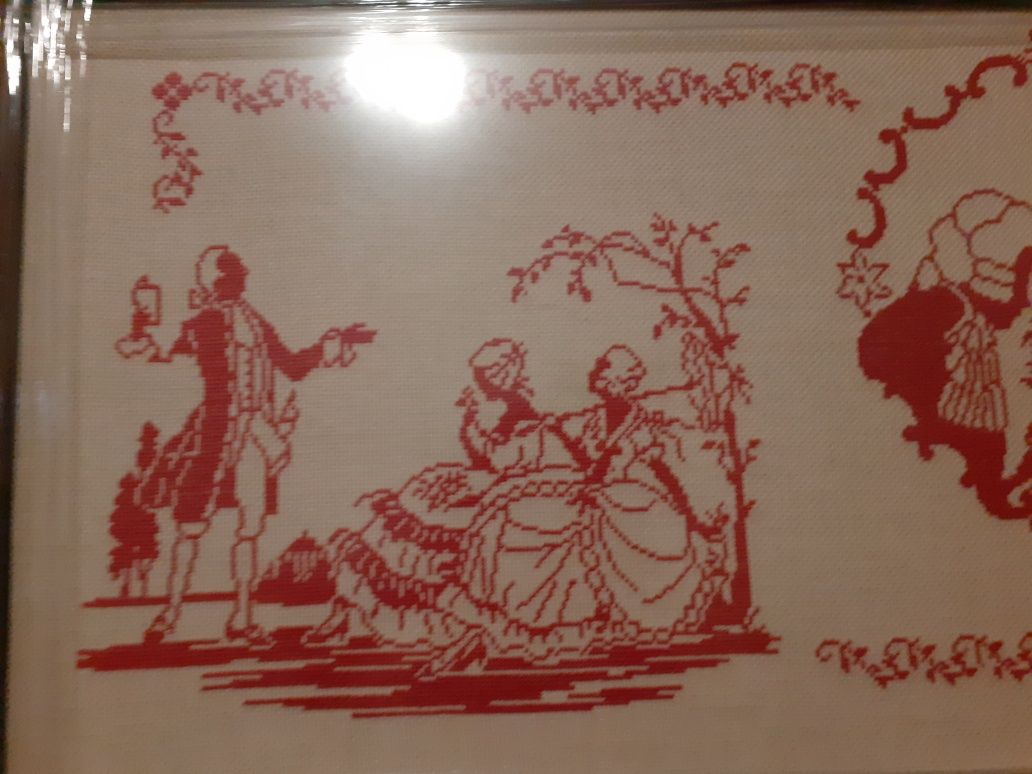 Quadro em ponto de cruz."Serenata"
