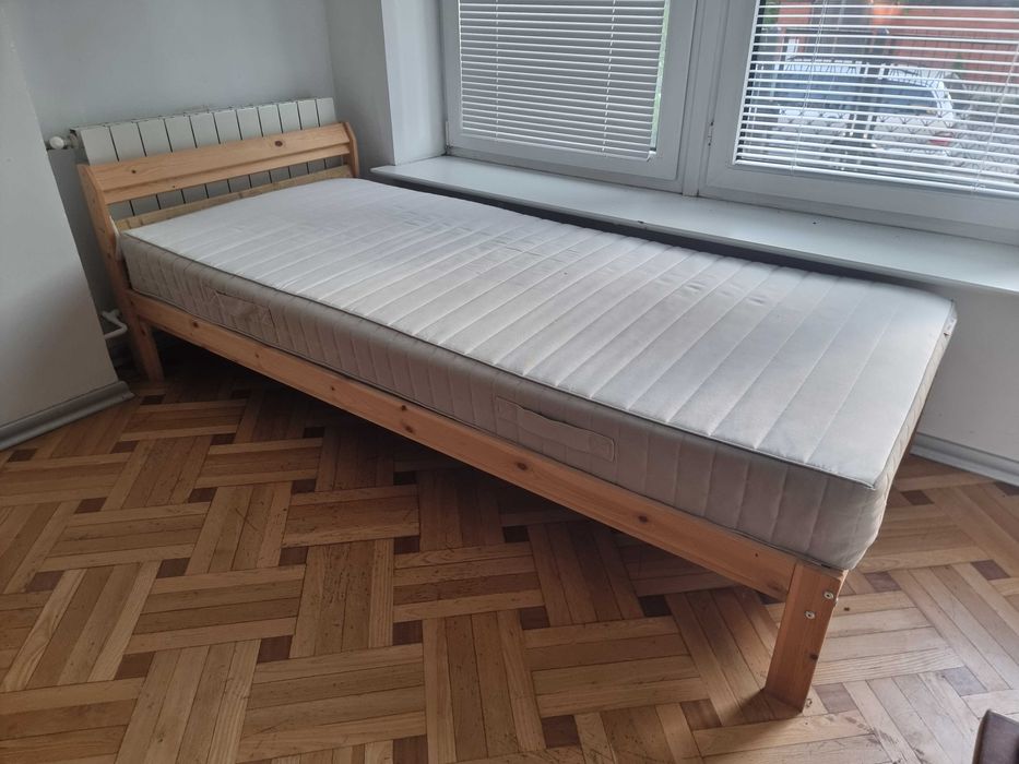 Sprzedam łóżko NEIDEN + materac HAFSLO, Ikea. Używane, tanio. Wawer