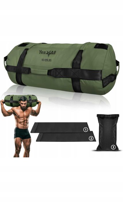 Yes4All RMEM Worek z piaskiem, Green Army, 23-57 kg