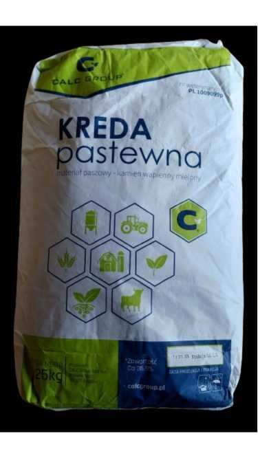 Kreda pastewna, węglan wapnia, materiał paszowy, 25kg