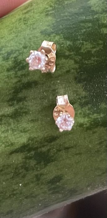 Kolczyki brylanty diamenty 0,14 ct , złoto 14K,stan idealny