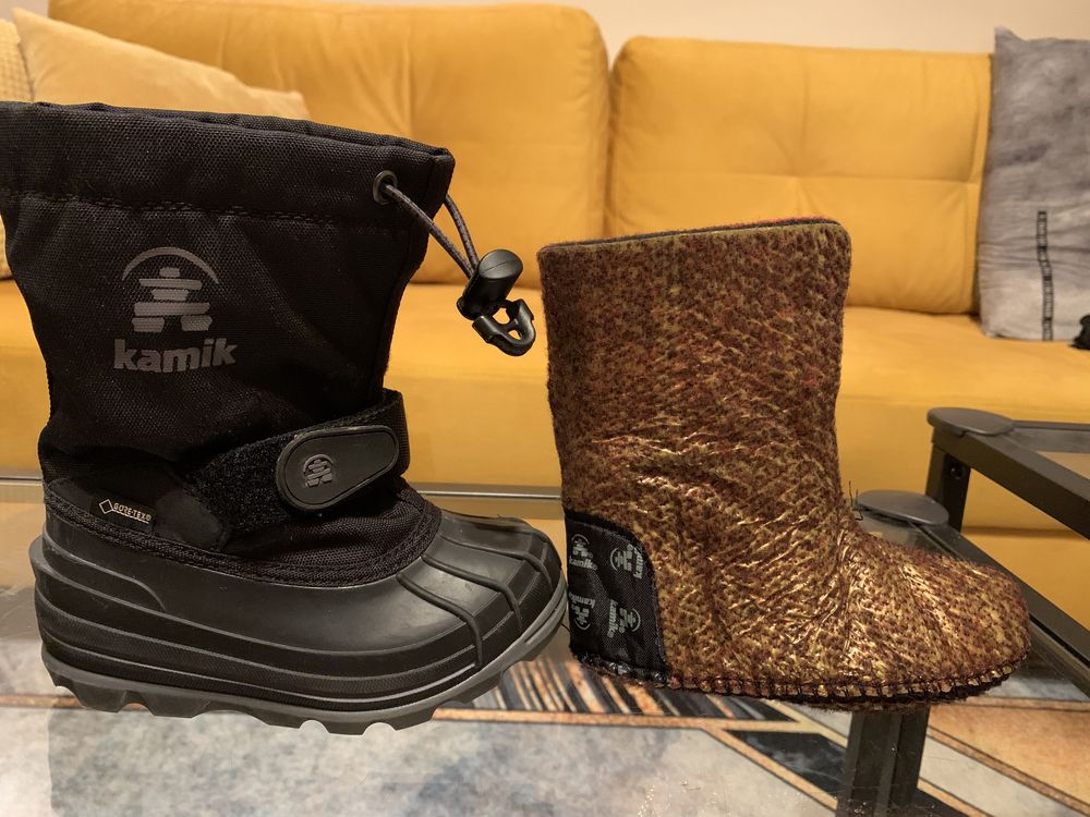 Śniegowce buty zimowe ciepłe Kamik Waterbug8G NK8805-BLK GORE-TEX 25