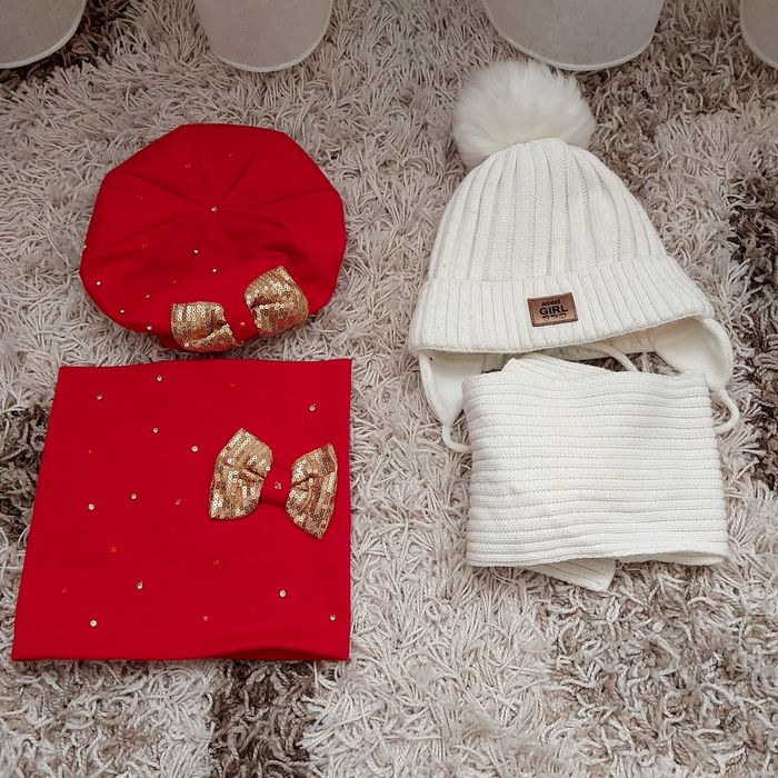 Зимова шапка з шаликом