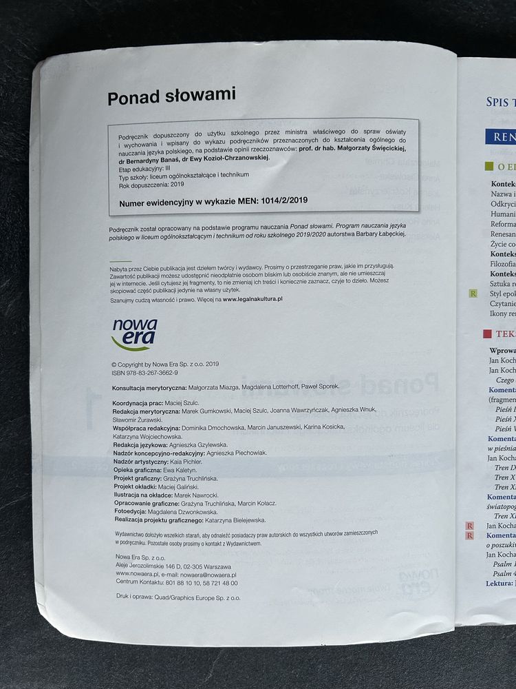 zestaw podrecznikow Ponad słowami 1.1 i 1.2