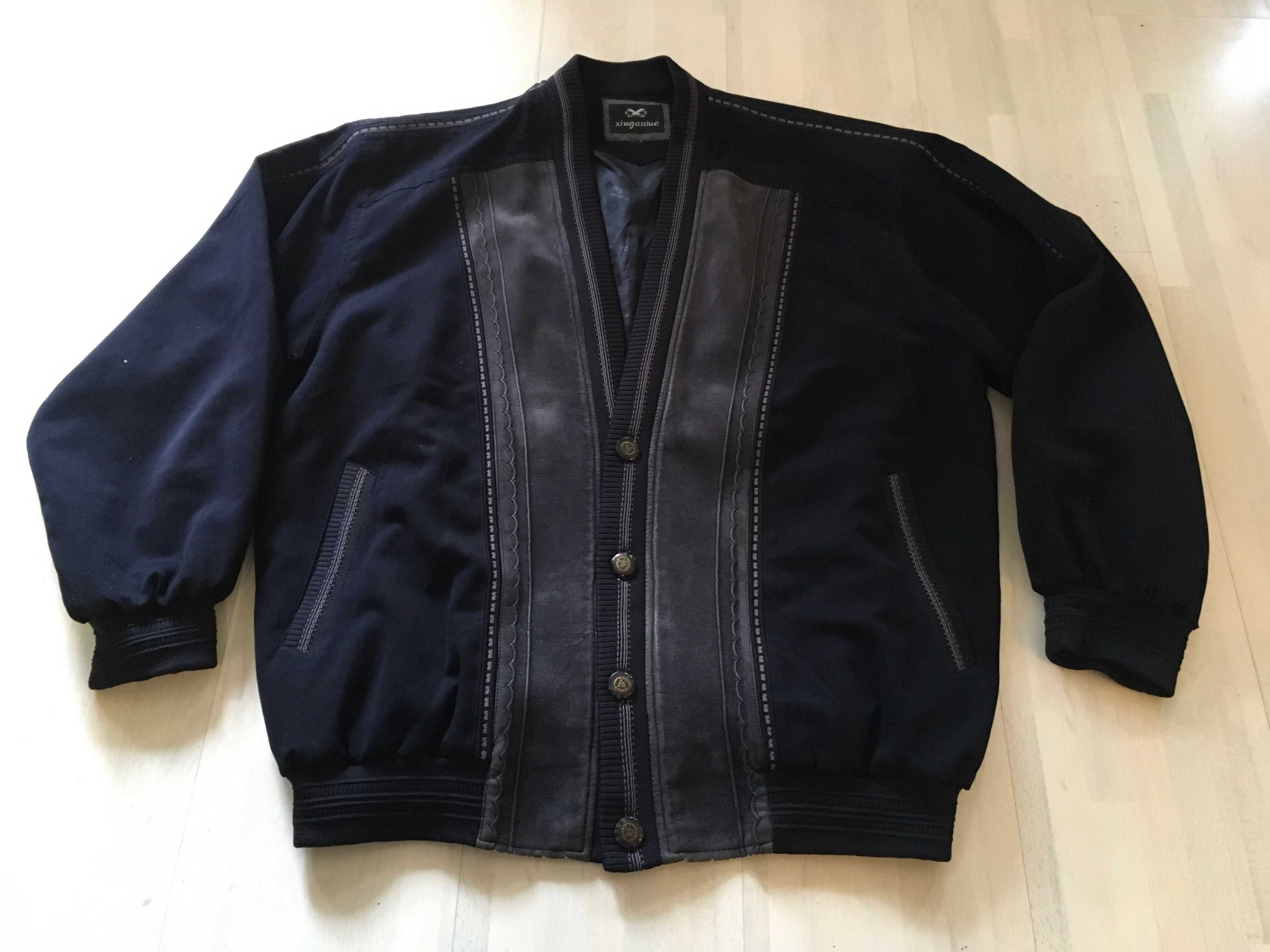Kurtka Bluza Marynarkowa Męska Retro Zamszowa Wiosna Jesień XL