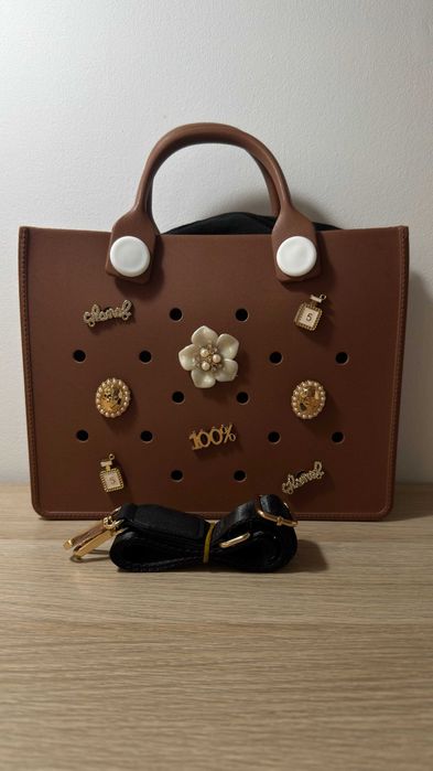 Brązowa torebka 29x27x7 cm z personalizacją