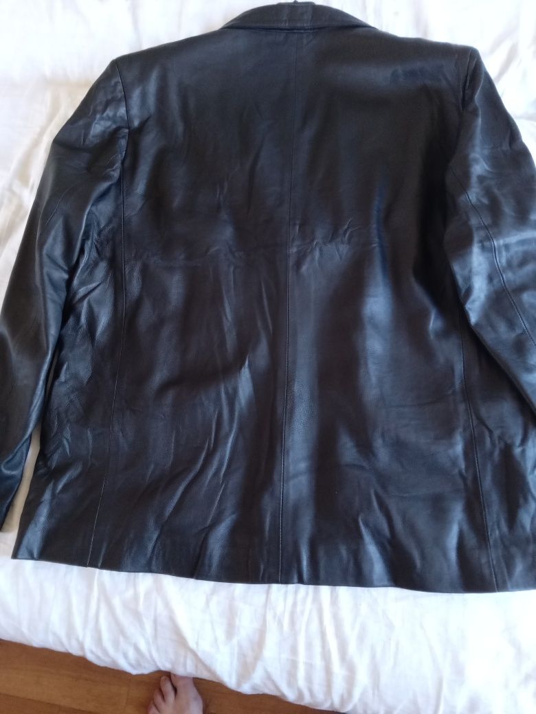 Большая мужская куртка из натуральной кожи. 58 размер
