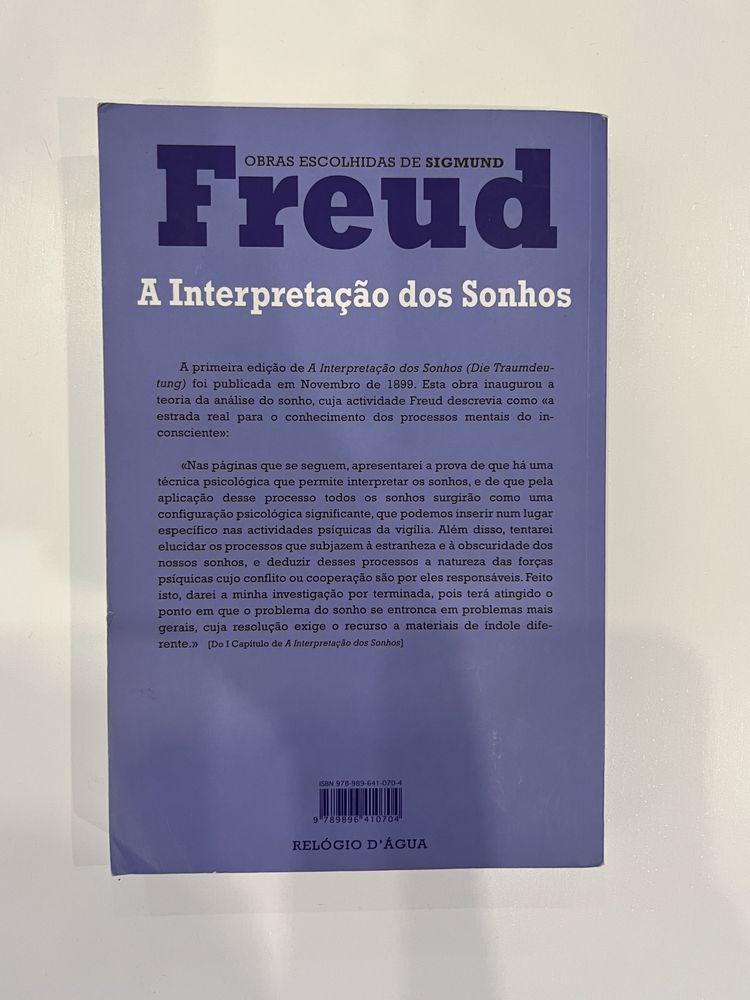 Livro psicanálise Freud Interpretação dos Sonhos
