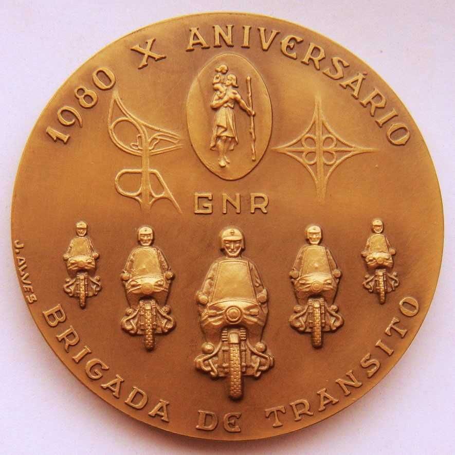 Medalha de Bronze GNR Brigada de Trânsito Pela Lei e Pela Grei 1980