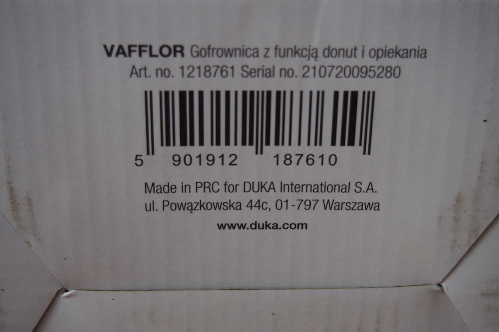 Gofrownica elektryczna 3w1 DUKA VAFFLOR biała - NOWA - Zwrot 7 dni!