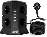 HOVNEE listwa zasilająca z 8 gniazd 2500 W/10 A, z 4 porty USb 5v/4.5A