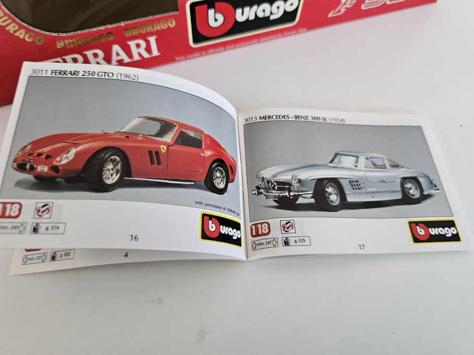 Burago skala 1:18 3372 Ferrari F50 1995 kabriolet srebrny mode